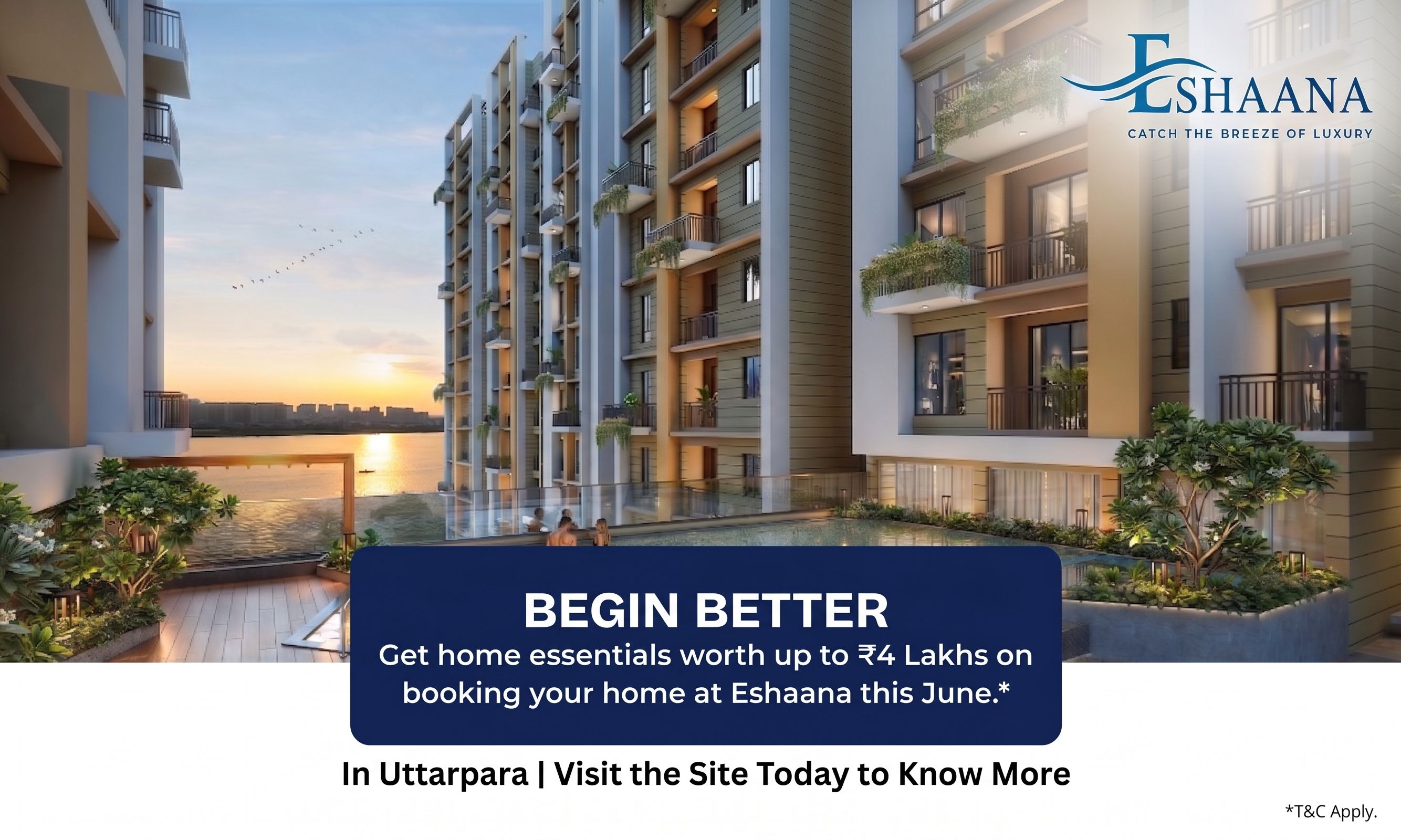 Eshaana river facing flats in kolkata